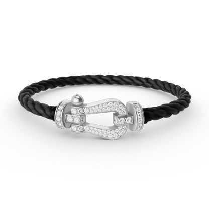 [Renovia Jewelry]FORCE LARGE HORSESHOE FULL DIAMOND BRACELET SILVER