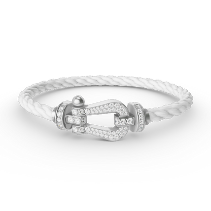 [Renovia Jewelry]FORCE LARGE HORSESHOE FULL DIAMOND BRACELET SILVER