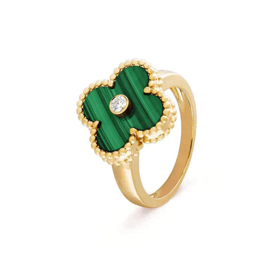 [Renovia Jewelry]CLOVER MALACHITE RING GOLD DIAMOND