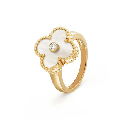 [Renovia Jewelry]CLOVER PINK MOP RING GOLD DIAMOND
