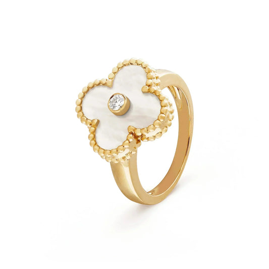 [Renovia Jewelry]CLOVER PINK MOP RING GOLD DIAMOND