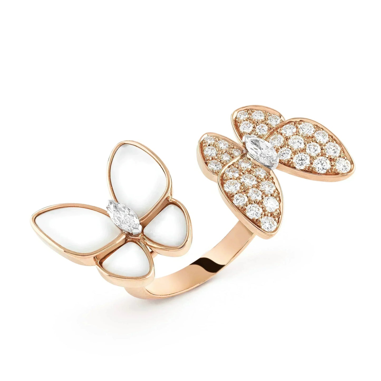[Renovia Jewelry]TWIN BUTTERFLY DIAMOND MOP RING
